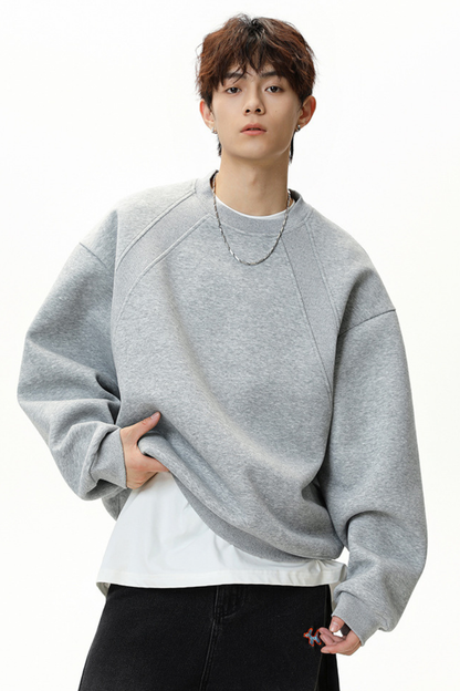 Men's Heavy Jersey Boxy Patchwork Retro Sweatshirt