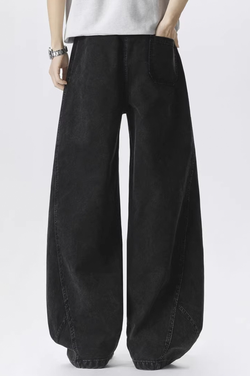 Men All Season Vintage Washed Wide Leg Scimitar Pants