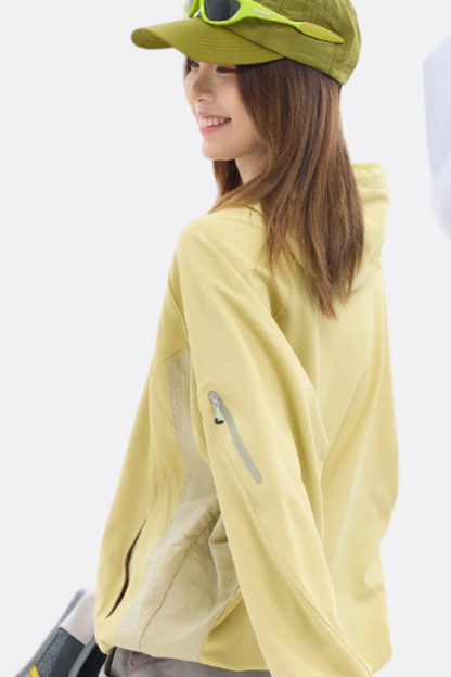 Unisex Outdoor Light Colorblock Reflective Quick Dry Hoodie