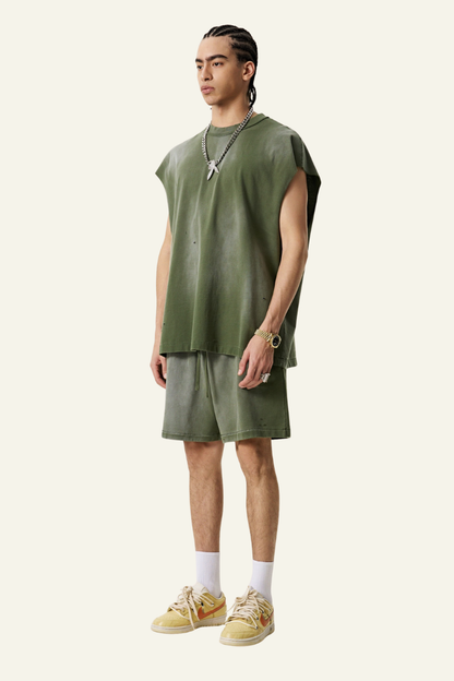 Men's Vintage Gradient Cotton Set:T-shirt And Short