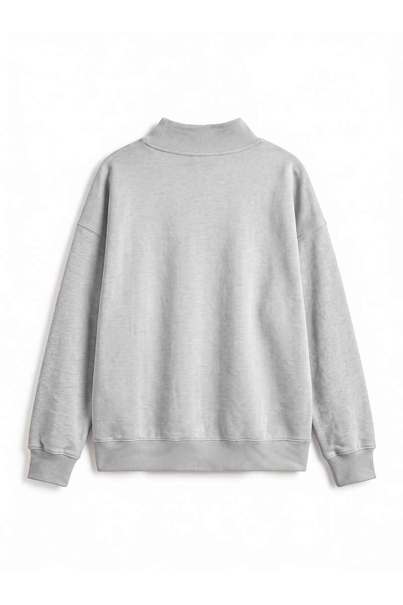 Unisex Fall Fleece Mock Neck Side Slit Sweatshirt