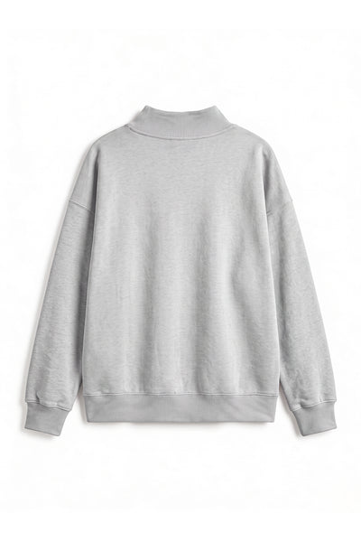 Unisex Fall Clothing Fleece Mock Neck Side Slit Sweatshirt
