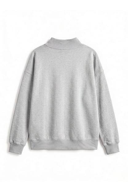 Unisex Fall Fleece Mock Neck Side Slit Sweatshirt