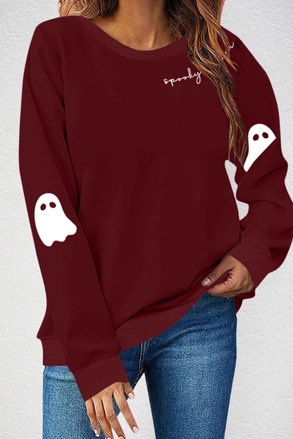Women Fall Clothing Halloween Cute Ghost Sweatshirt