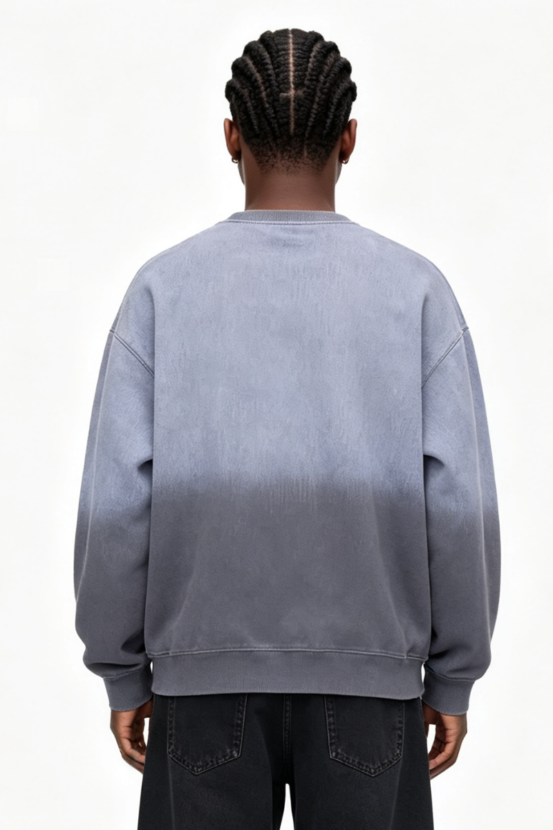 Men Fall Sandblasted Gradient Oversized Sweatshirt
