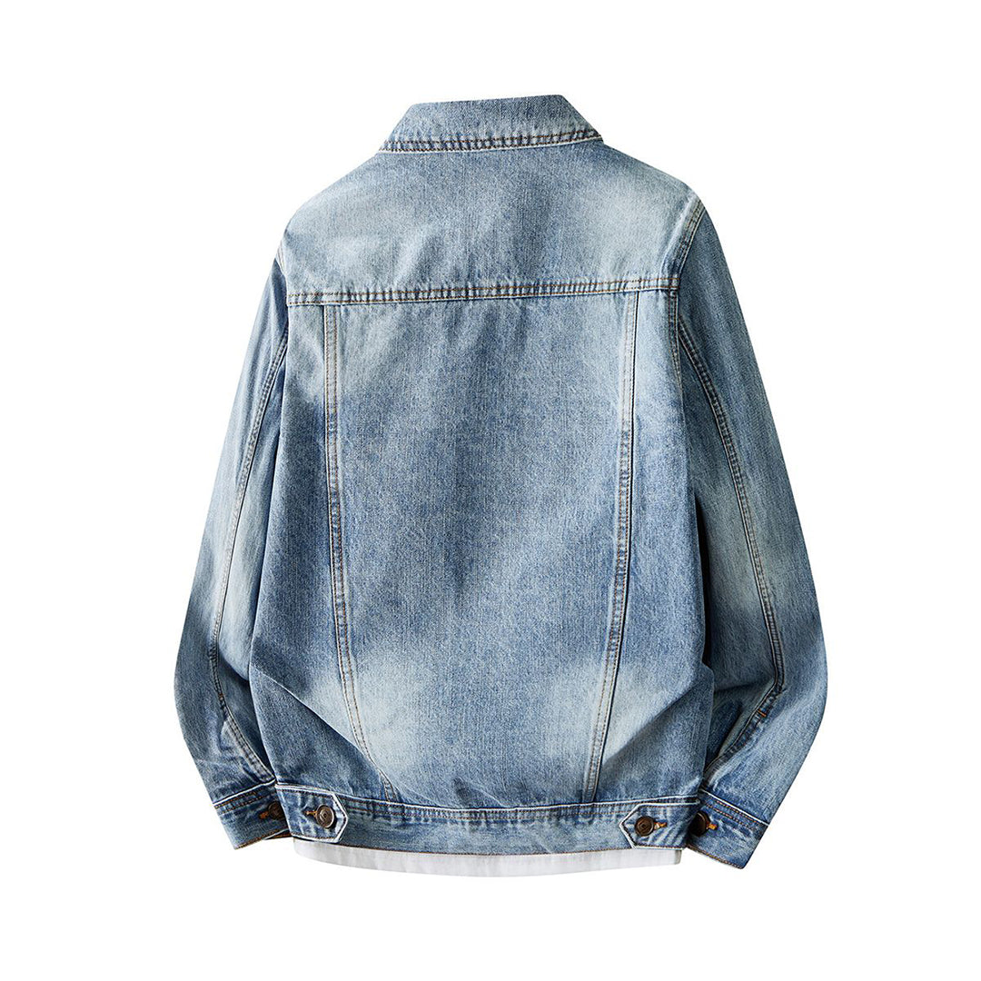 Men's Vintage Washed Denim Trucker Jacket