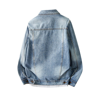 Men's Vintage Washed Denim Trucker Jacket