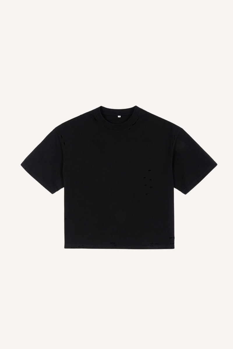 Men's Heavy Cotton Distressed Streetwear Breathable Tee