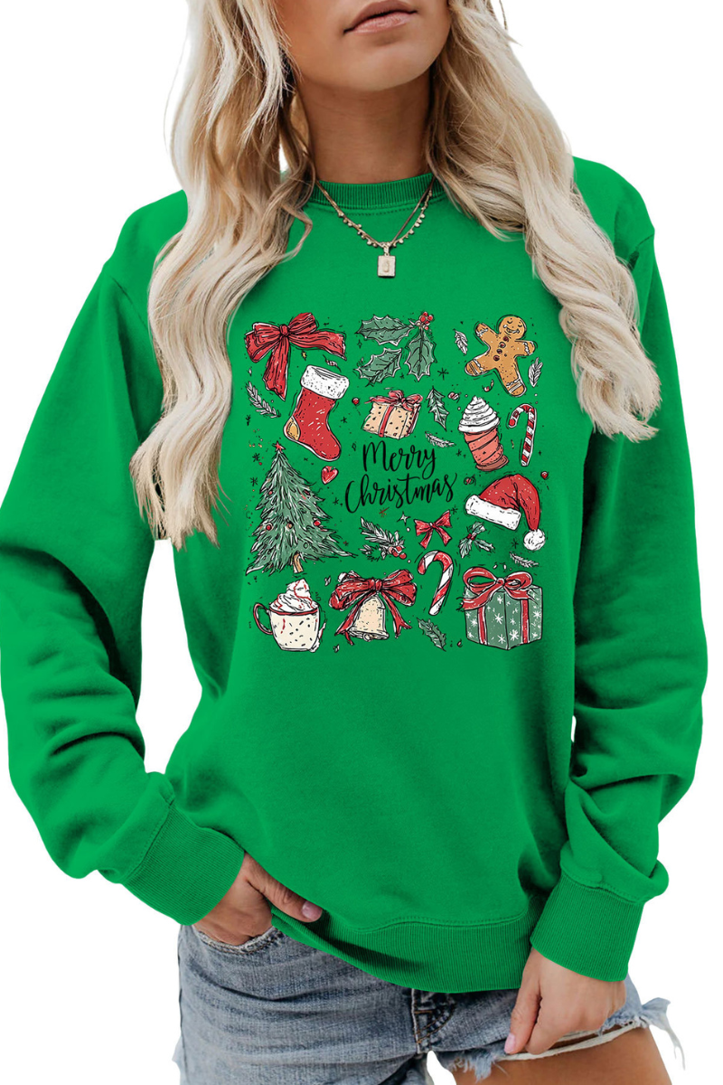 Women Winter Merry Christmas Gift Graphic Sweatshirt