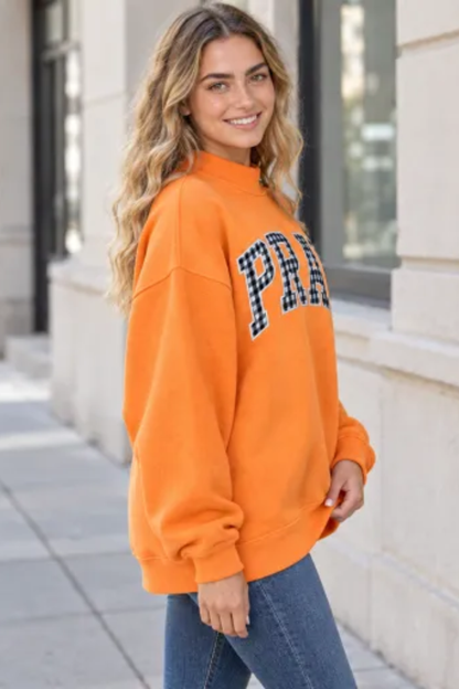 Women Fall Clothing Oversized PRAY Letter Sweatshirt