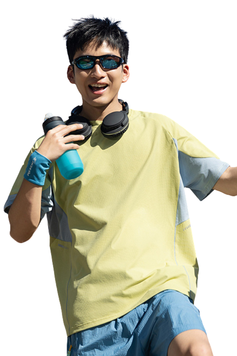 Unisex Summer Mint Colorblock Quick Dry UPF Tee
