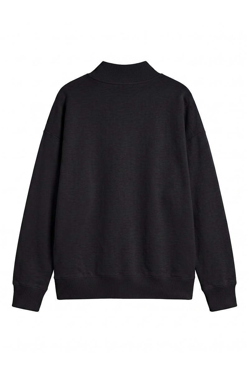 Unisex Fall Fleece Relaxed Mock Neck Sweatshirt