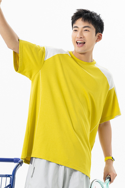 Men's Summer Street Quick Dry Colorblock Loose Cooling Tee