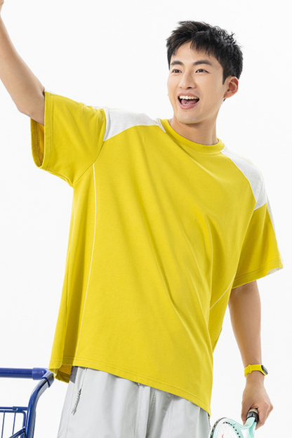 Men's Summer Street Quick Dry Colorblock Loose Cooling Tee