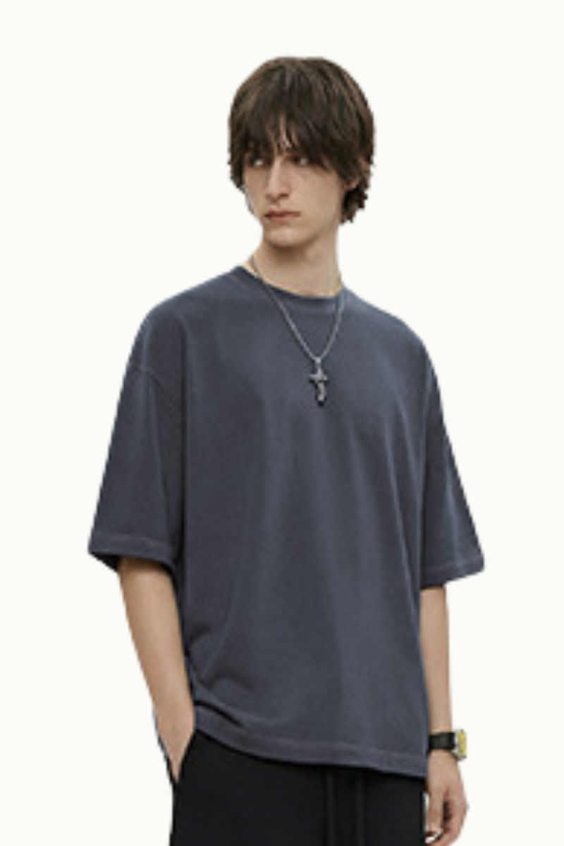 Men's Summer 280g Cotton Washed Oversized Boxy Tee