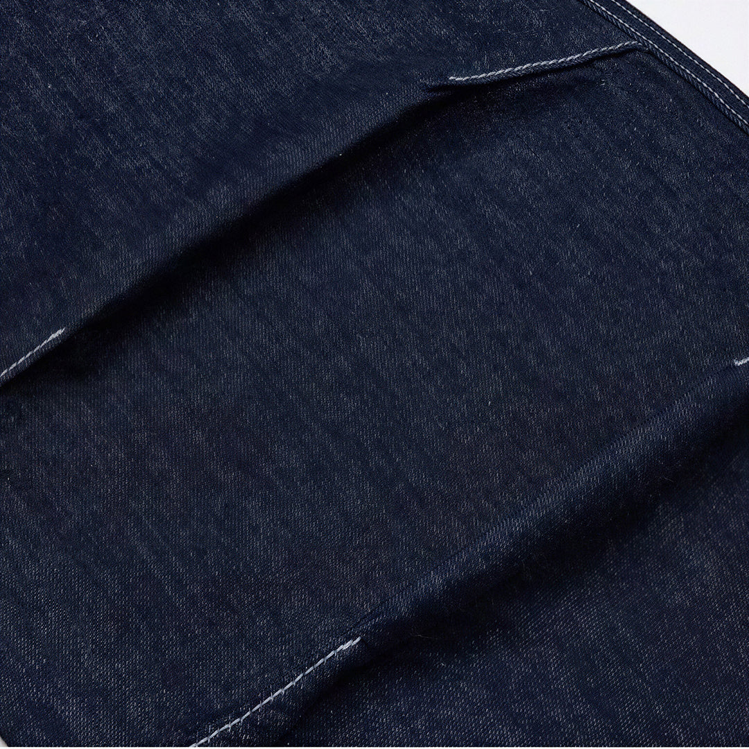 Men's Spring Indigo Raw Deconstructed Wide-Leg Denim Jeans
