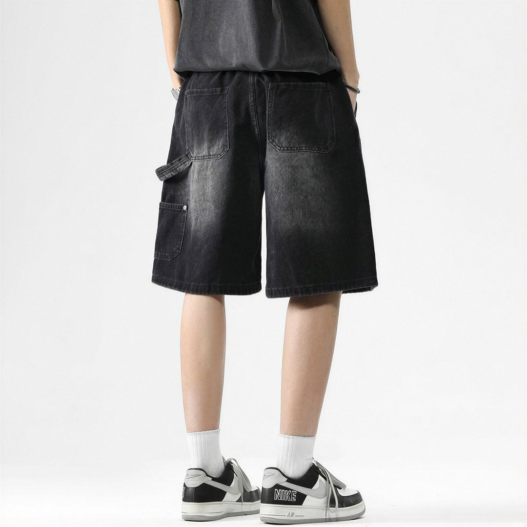 Men's Summer Light Wash Carpenter Baggy Denim Shorts