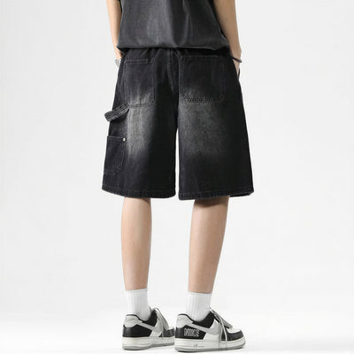 Men's Summer Light Wash Carpenter Baggy Denim Shorts