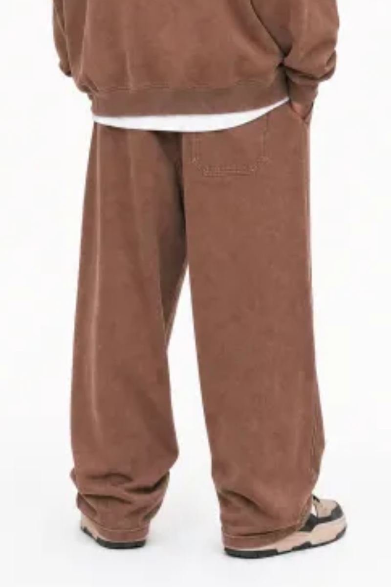 Men Fall Washed Vintage Straight Leg Sweatpants