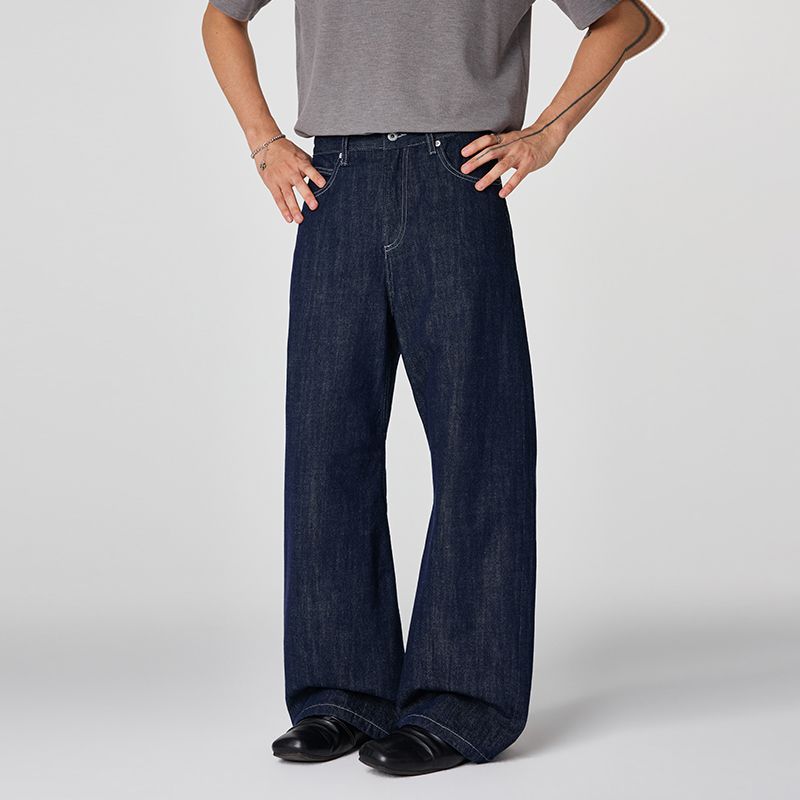Men's Spring Denim Contrast Stitch Flare Denim Jeans