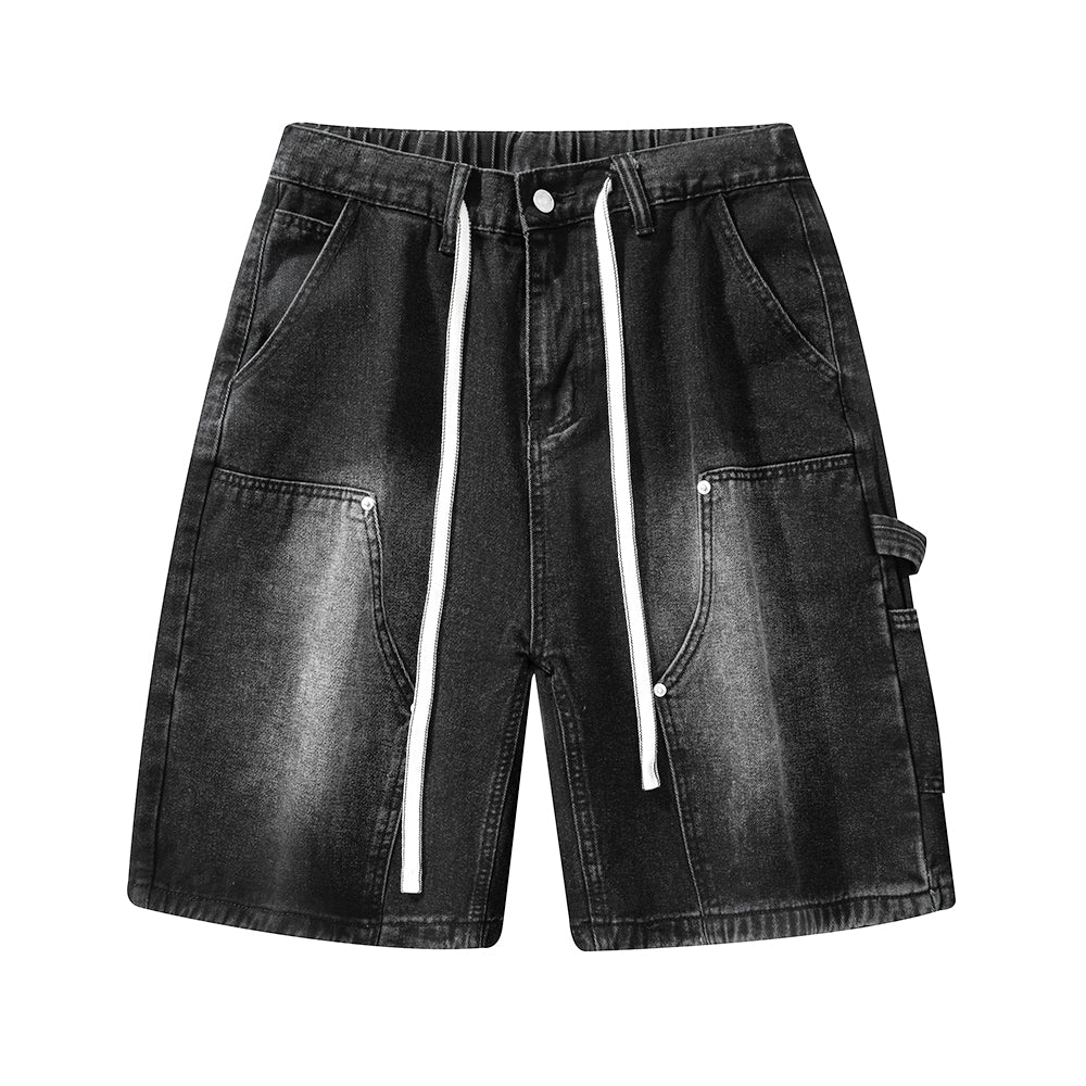 Men's Summer Light Wash Carpenter Baggy Denim Shorts