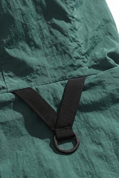 Men's Summer Hooded Multi-Pocket Cropped Utility Cargo Vest