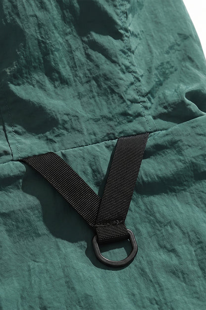 Men's Summer Hooded Multi-Pocket Cropped Utility Cargo Vest
