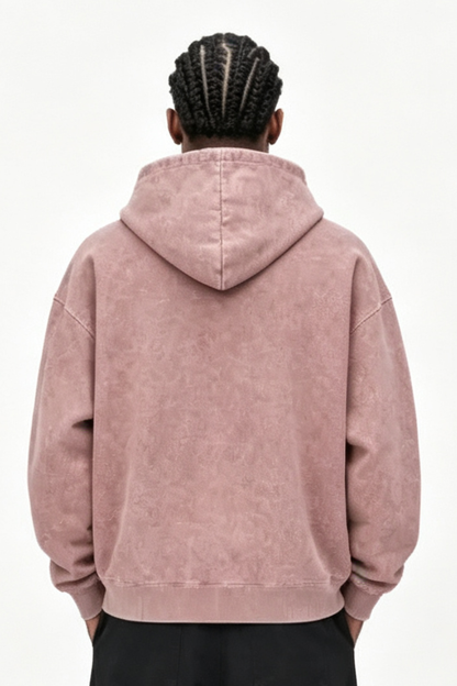 Men Fall Washed Vintage Oversized Zip Up Hoodie