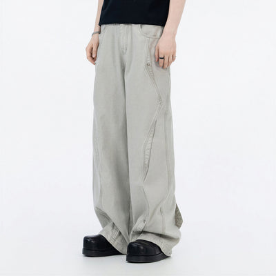Men's Spring Deconstructed Arc Wide-Leg Pants