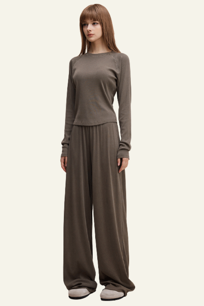 Women's Set:Long Sleeves T-shirt & Casual Pants