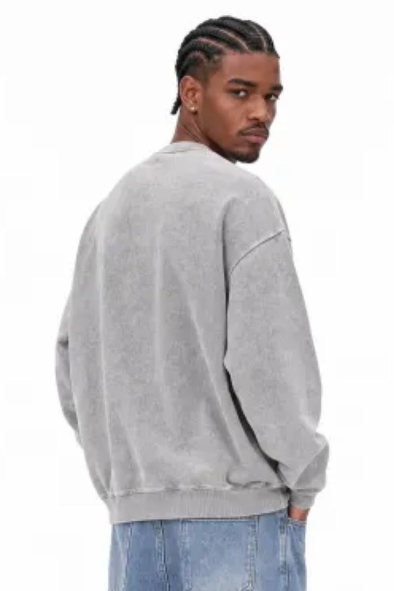 Men Fall Washed Vintage Drop Shoulder Sweatshirt
