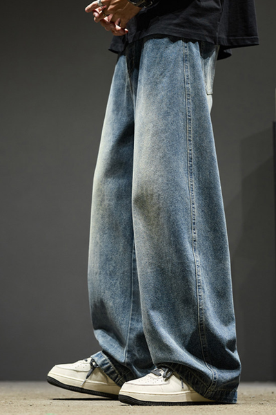 Men's Spring Summer Washed Loose Wide Leg Cargo Pants