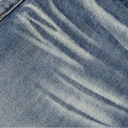 Men's Spring Vintage Blue Cat Whisker Wide-Leg Denim Jeans