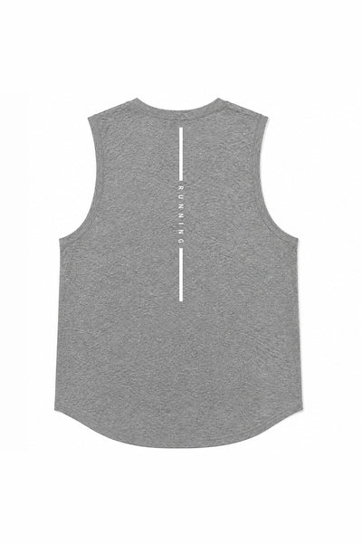 Men's Summer Heather Curved-Hem Breathable Workout Tank Top