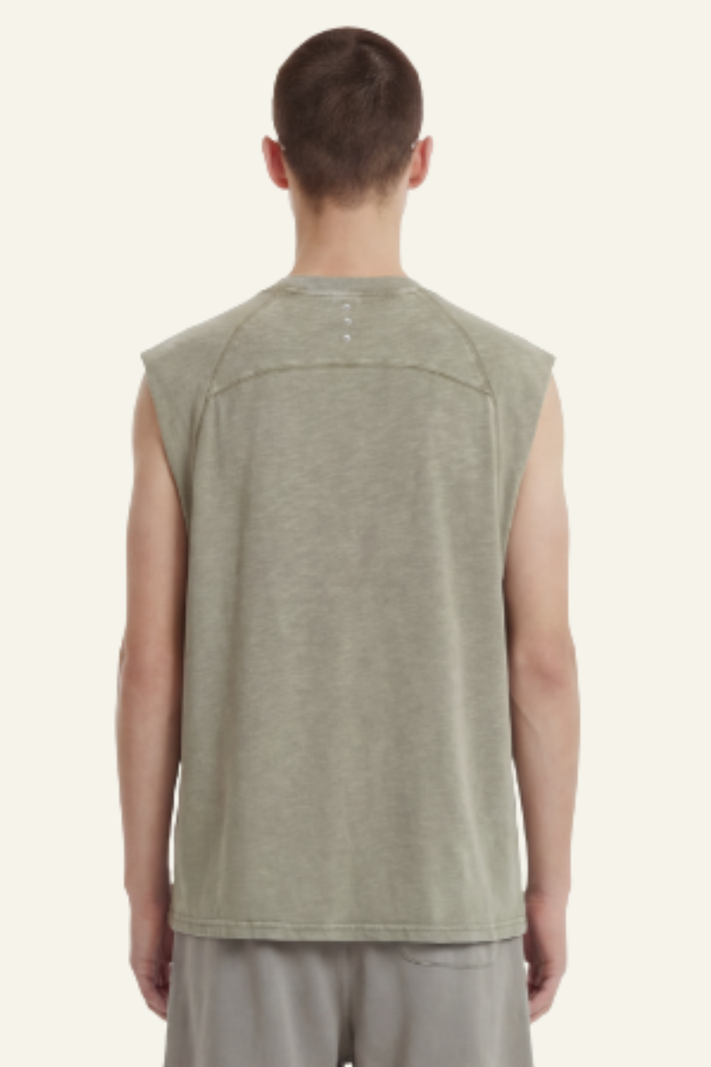 Men's Cotton Washed Retro Round-necked Tank Top