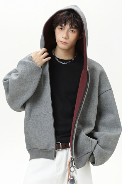 Men's Fall 380g Heavy Contrast Lining Boxy Hoodie