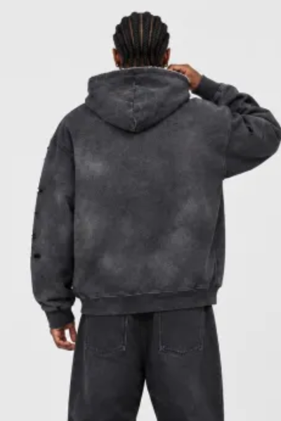Men Fall Clothing 420G Ripped Washed Oversized Hoodie
