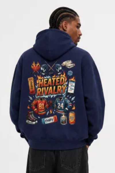 Men Fall Clothing Heated Rivalry Graphic Oversized Hoodie