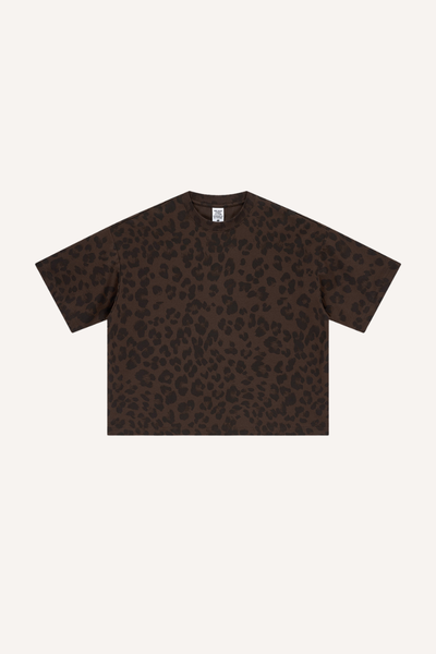 Men's Summer Retro Boxy Leopard Crewneck Loose Tee