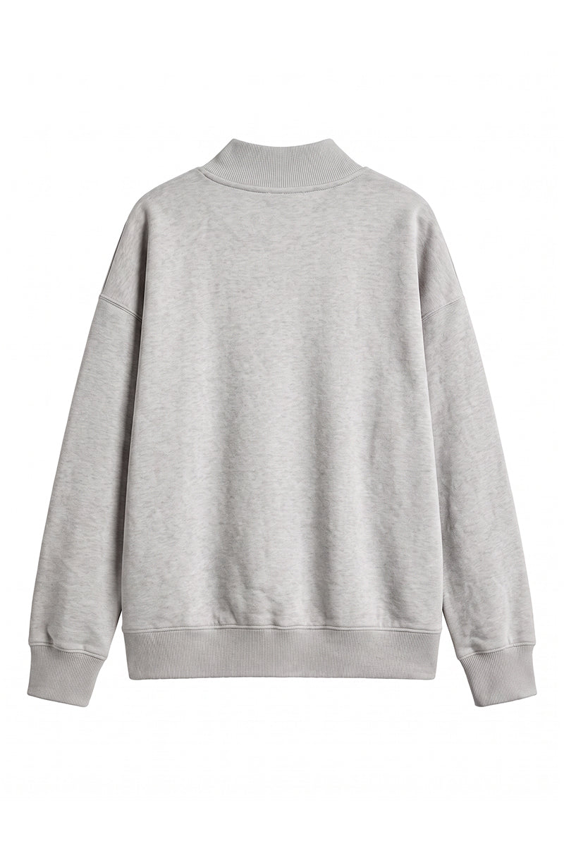 Unisex Fall Fleece Relaxed Mock Neck Sweatshirt