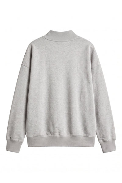 Unisex Fall Clothing Fleece Relaxed Mock Neck Sweatshirt