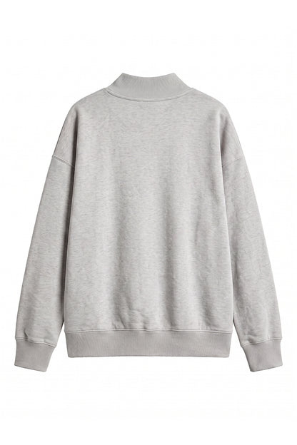 Unisex Fall Fleece Relaxed Mock Neck Sweatshirt