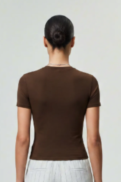 Women's Outdoor Yoga Gym Tight Run Tee - Crewneck