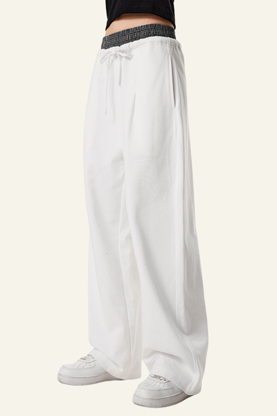 Women's Double-Waistband Straight Leg pants.