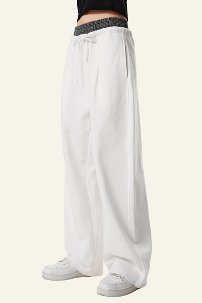 Women's Double-Waistband Straight Leg pants.