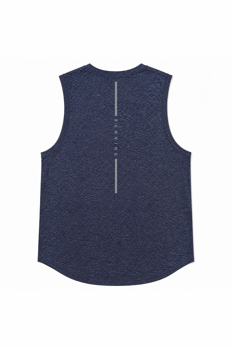 Men's Summer Heather Curved-Hem Breathable Workout Tank Top