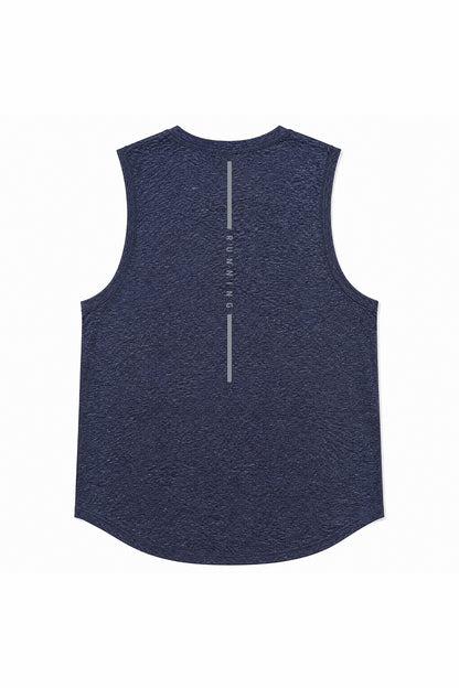 Men's Summer Heather Curved-Hem Breathable Workout Tank Top