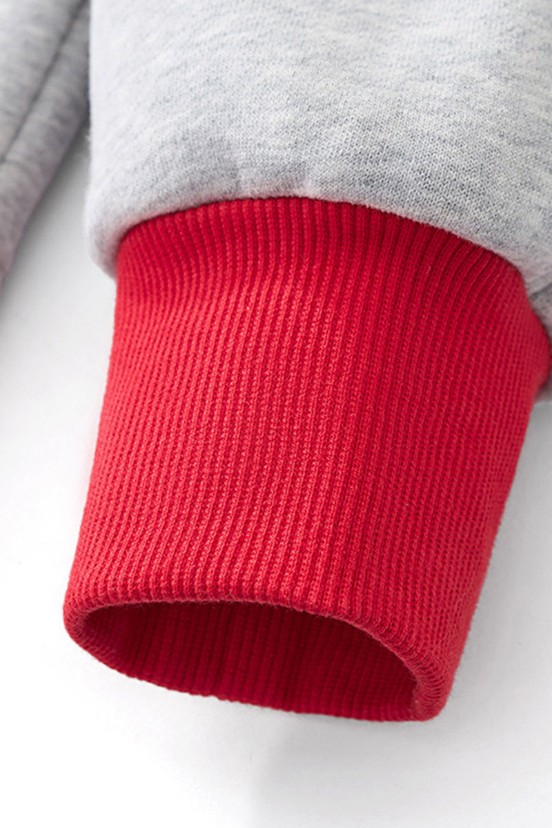 Unisex Fall Winter Colorblock Cross-Neck Cropped Sweatshirt
