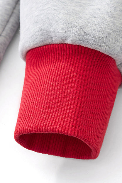 Unisex Fall Winter Colorblock Cross-Neck Cropped Sweatshirt
