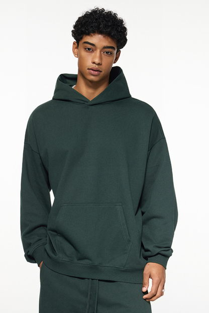 Men's Fall Winter 430g Terry Solid Loose DropShoulder Hoodie